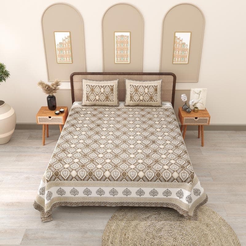 Buy Visky Serenade Bedsheet - Brown Bedsheets from Vaaree