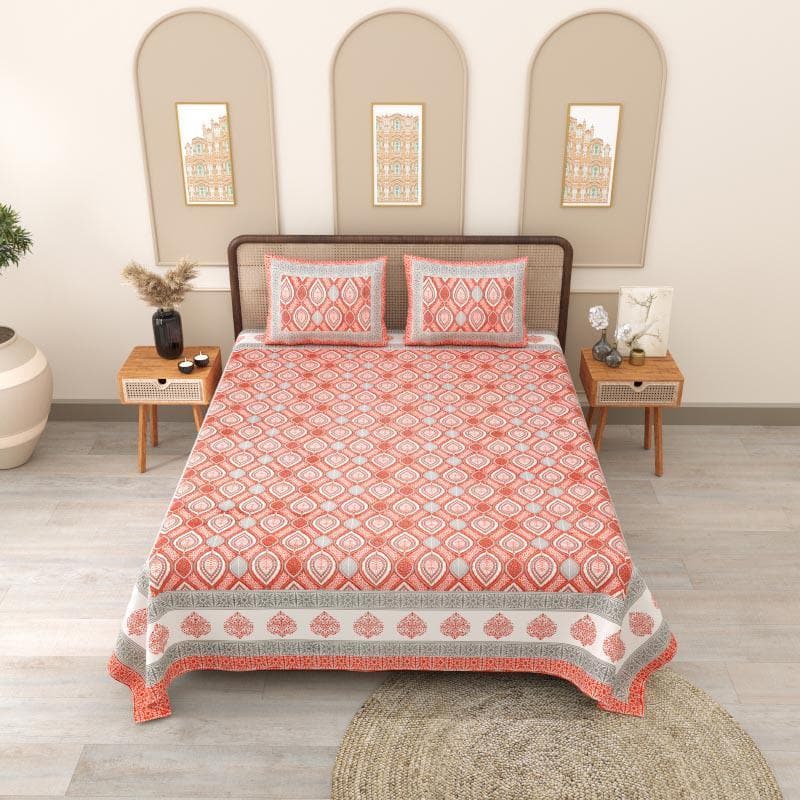 Buy Visky Serenade Bedsheet - Orange Bedsheets from Vaaree