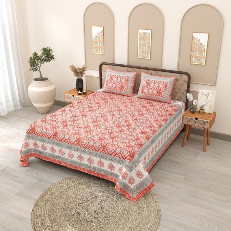 Buy Visky Serenade Bedsheet - Orange Bedsheets from Vaaree