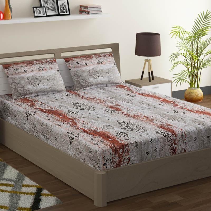 Buy Vismit Ethnic Bedsheet - Grey Bedsheets from Vaaree