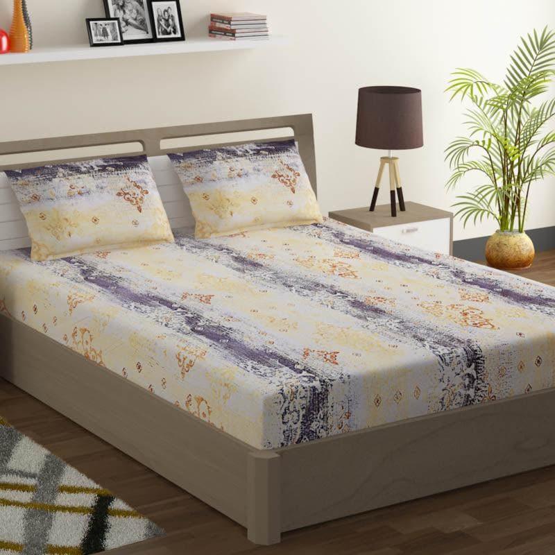 Buy Vismit Ethnic Bedsheet - Yellow Bedsheets from Vaaree