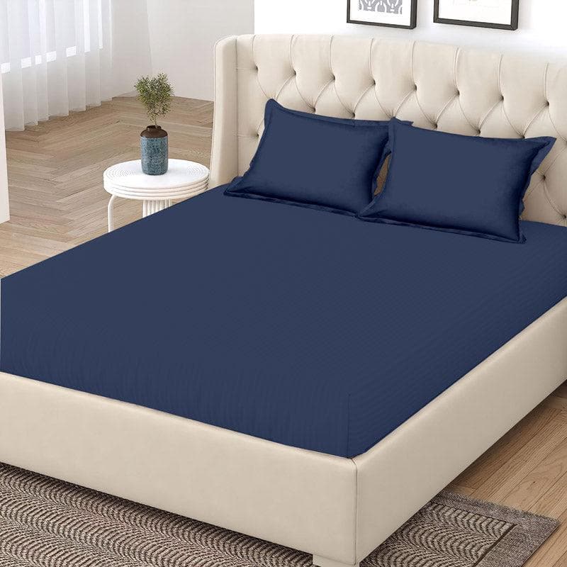 Buy Vizag Solid Bedsheet - Navy Blue Bedsheets from Vaaree