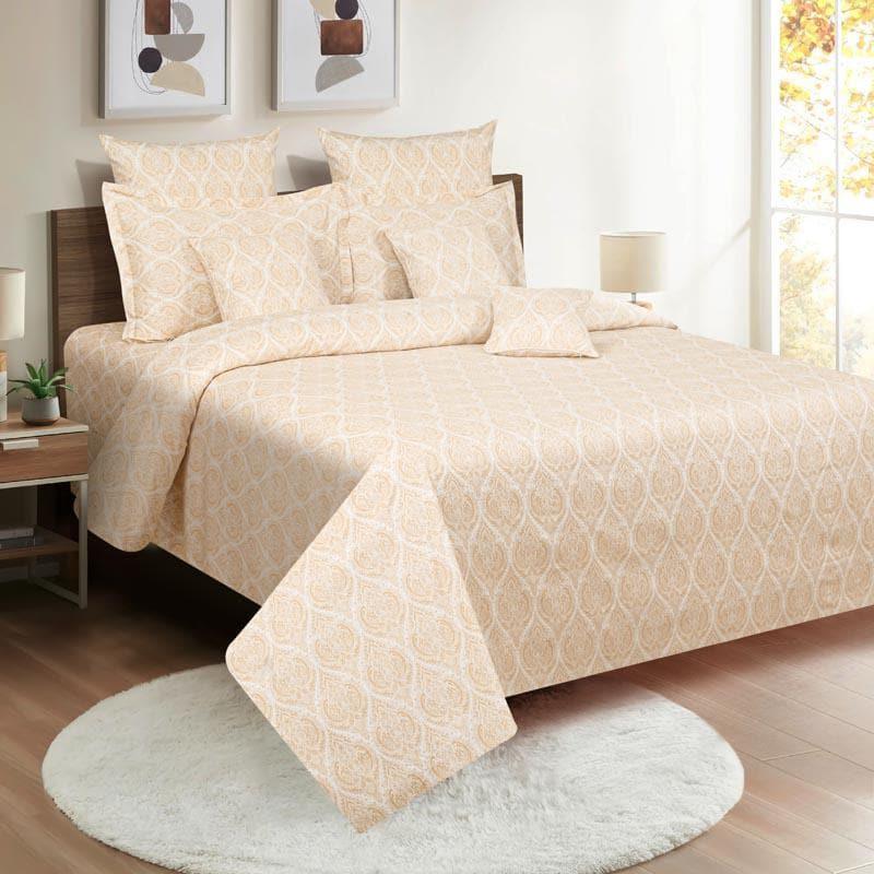 Buy Vrita Floral Bedsheet - Beige Bedsheets from Vaaree