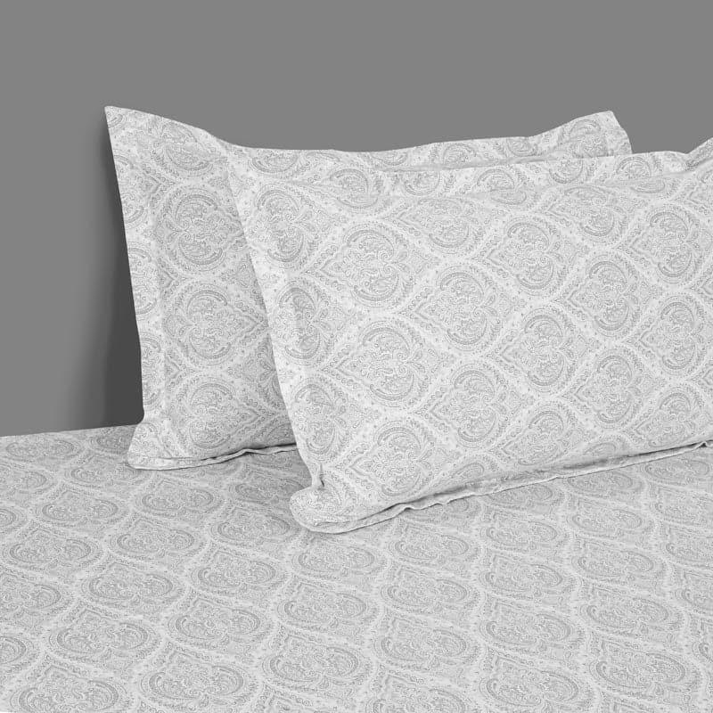 Bedsheets - Vrita Floral Bedsheet - Grey