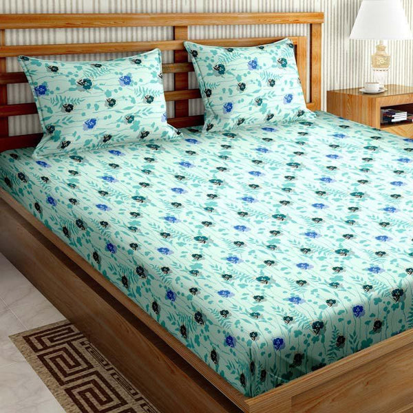 Buy Wildflower Waltz Bedsheet - Blue Bedsheets from Vaaree