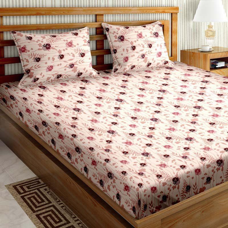 Buy Wildflower Waltz Bedsheet - Peach Bedsheets from Vaaree