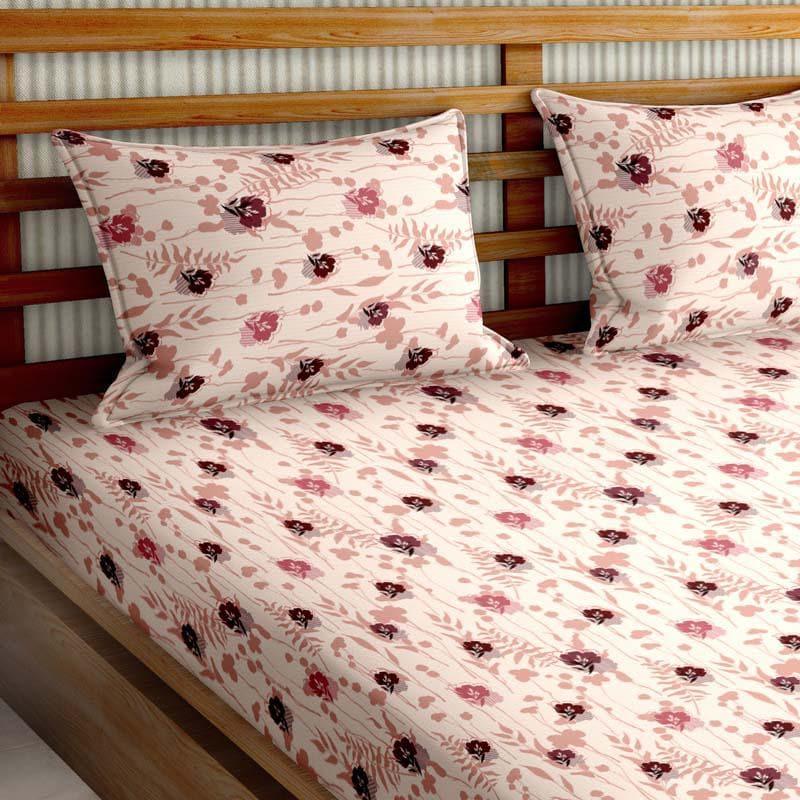 Buy Wildflower Waltz Bedsheet - Peach Bedsheets from Vaaree