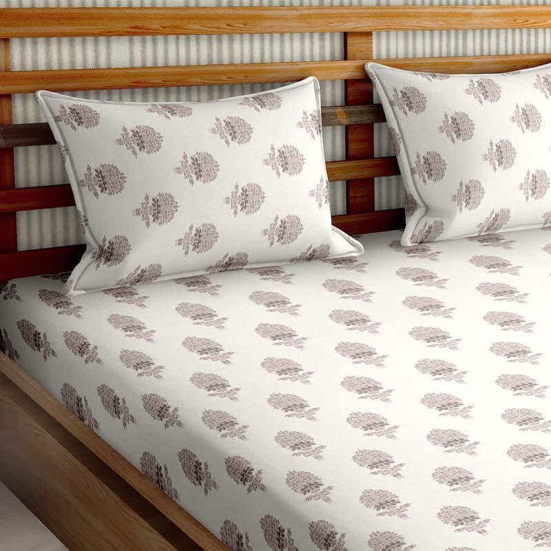 Buy Woodblock Print Bedsheet - Salmon Bedsheets from Vaaree