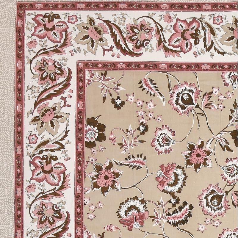 Buy Yahan Floral Bedsheet - Beige Bedsheets from Vaaree