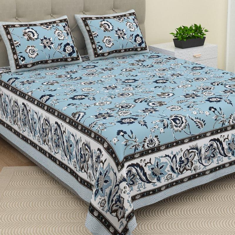 Buy Yahan Floral Bedsheet - Blue Bedsheets from Vaaree