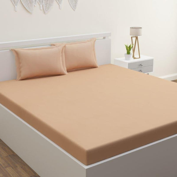 Buy Yana Solid Bedsheet - Beige Bedsheets from Vaaree