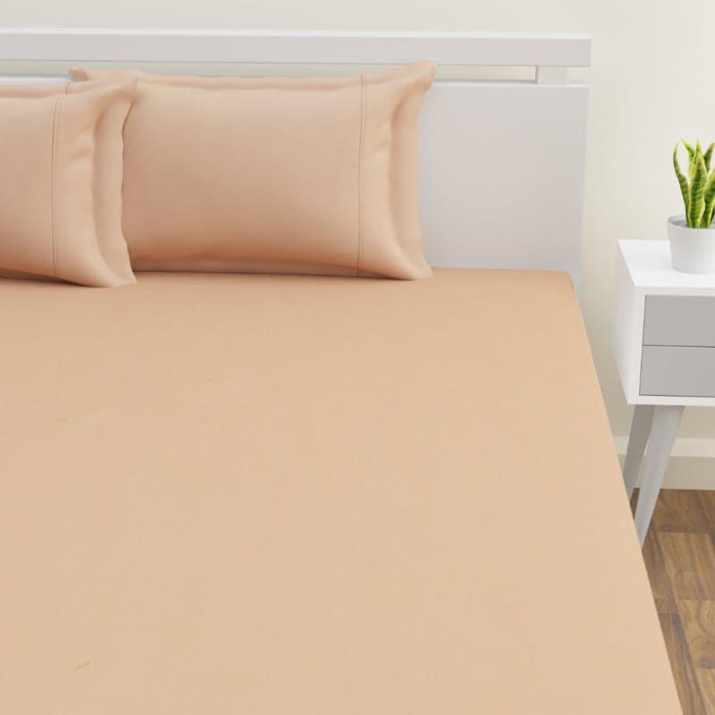 Buy Yana Solid Bedsheet - Beige Bedsheets from Vaaree