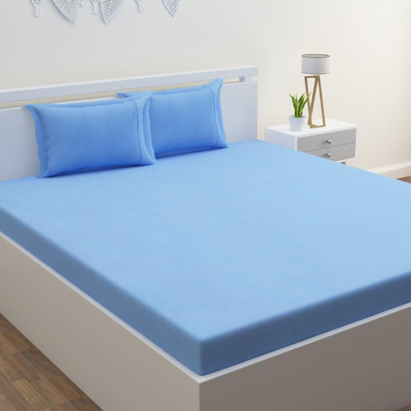 Buy Yana Solid Bedsheet - Light Blue Bedsheets from Vaaree