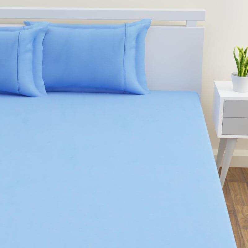 Buy Yana Solid Bedsheet - Light Blue Bedsheets from Vaaree