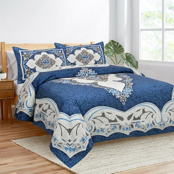 Bedsheets - Yashita Printed Bedsheet - Blue