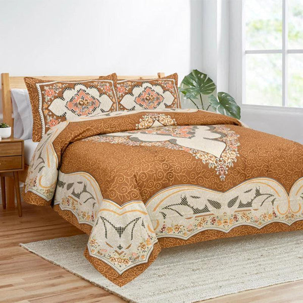 Buy Yashita Printed Bedsheet - Brown Bedsheets from Vaaree