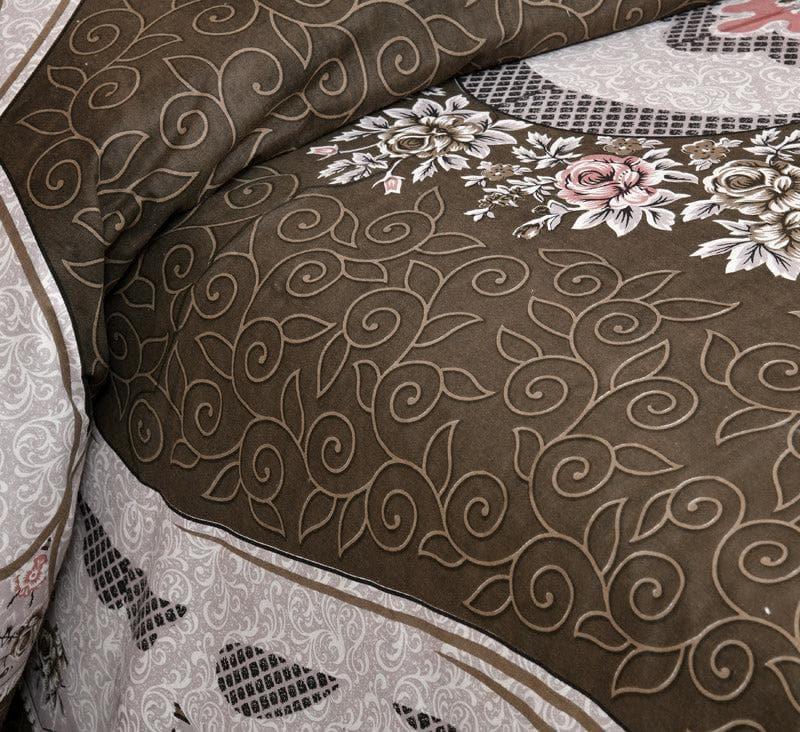 Bedsheets - Yashita Printed Bedsheet - Dark Brown