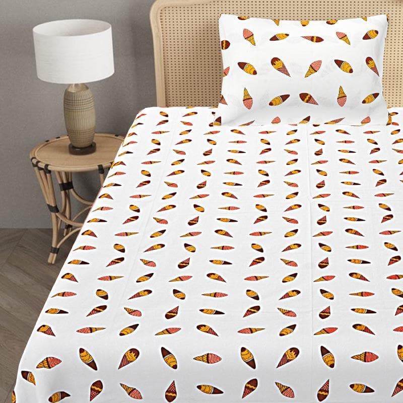 Buy YumYum Icecream Bedsheet - Yellow Bedsheets from Vaaree