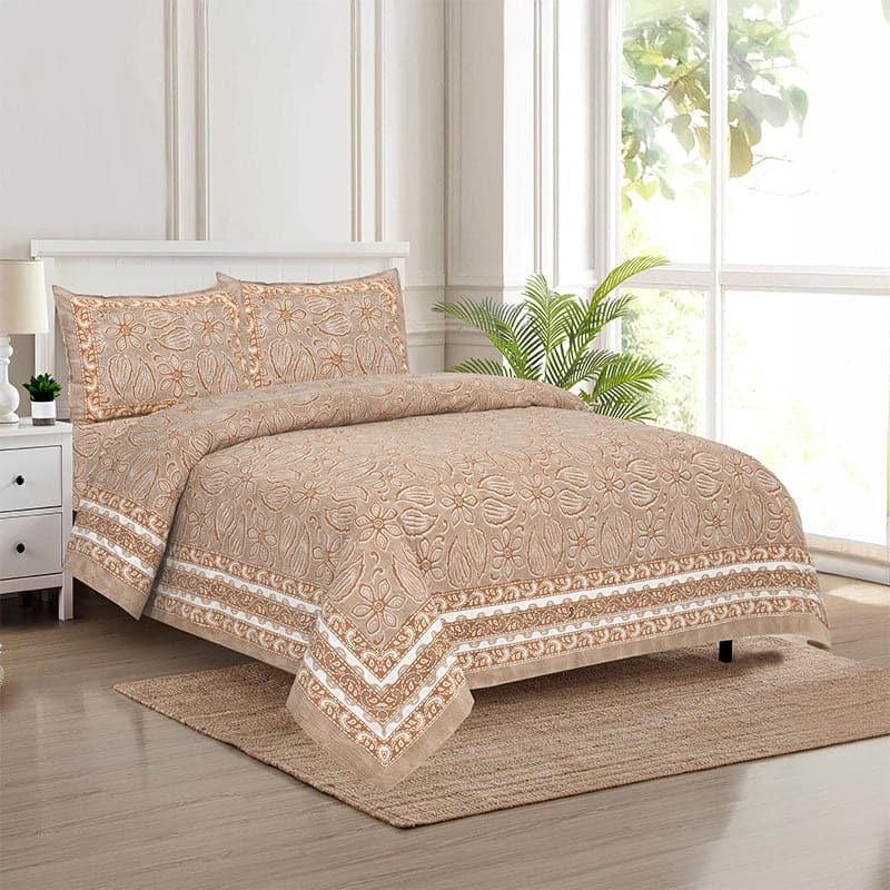 Buy Yuvara Floral Bedsheet - Beige Bedsheets from Vaaree