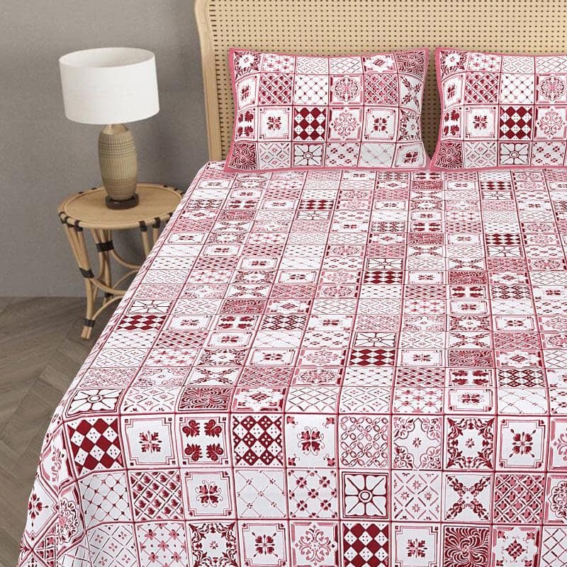 Buy Zale Vibe Bedsheet - Red Bedsheets from Vaaree