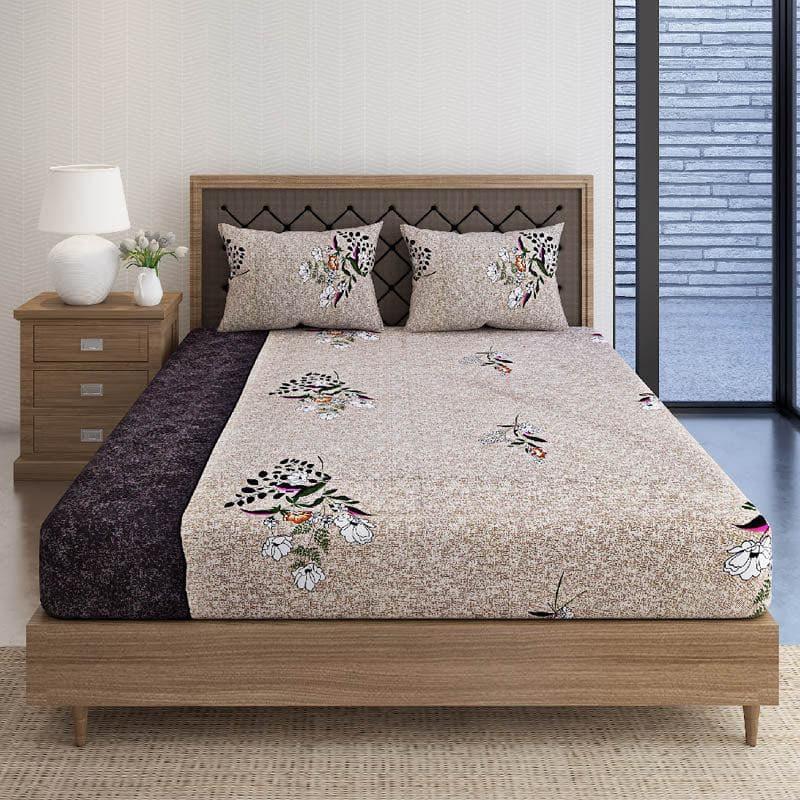 Buy Zarela Floral Bedsheet - Dust Grey Bedsheets from Vaaree