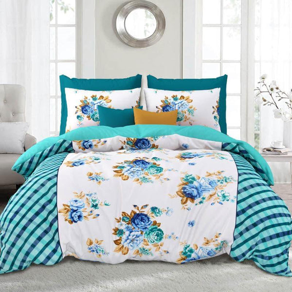 Buy Zari Floral Bedsheet - Blue Bedsheets from Vaaree