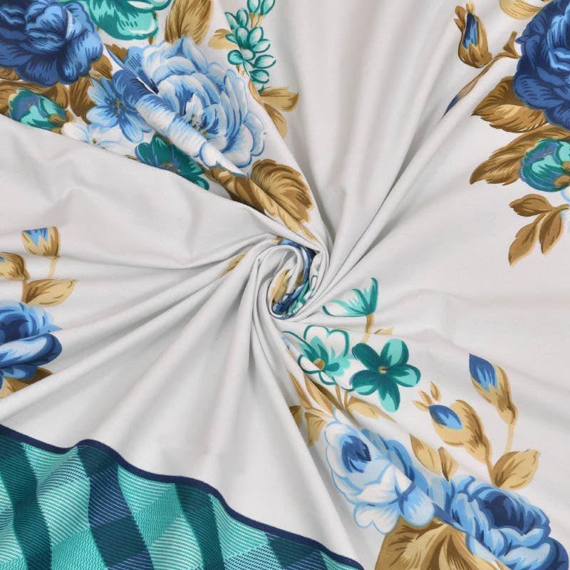 Buy Zari Floral Bedsheet - Blue Bedsheets from Vaaree