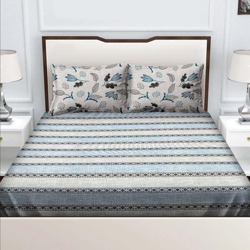 Buy Zena Printed Bedsheet - Blue Bedsheets from Vaaree