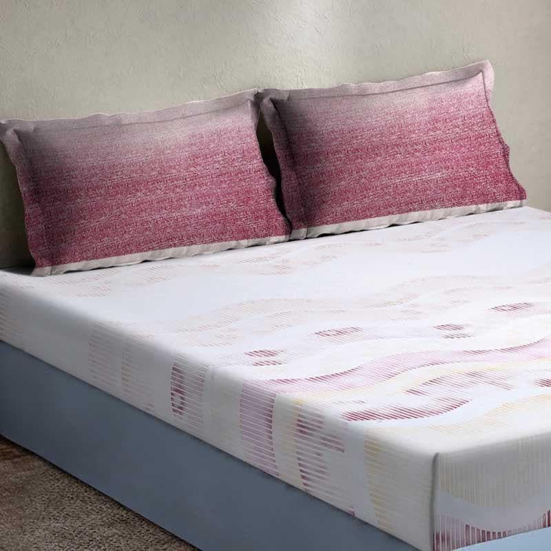 Buy Zigzag Zest Bedsheet - Pink Bedsheets from Vaaree