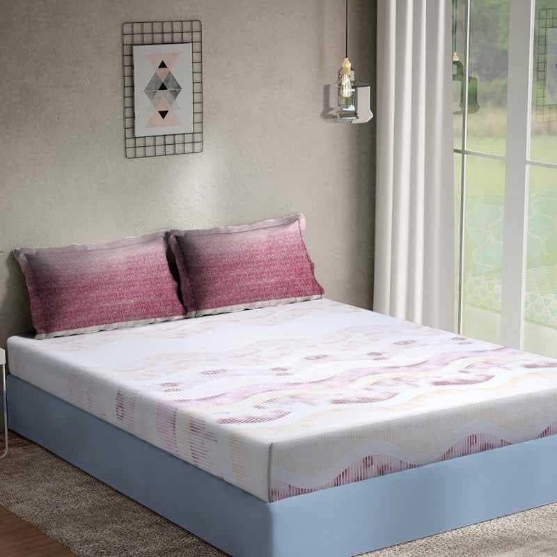 Buy Zigzag Zest Bedsheet - Pink Bedsheets from Vaaree