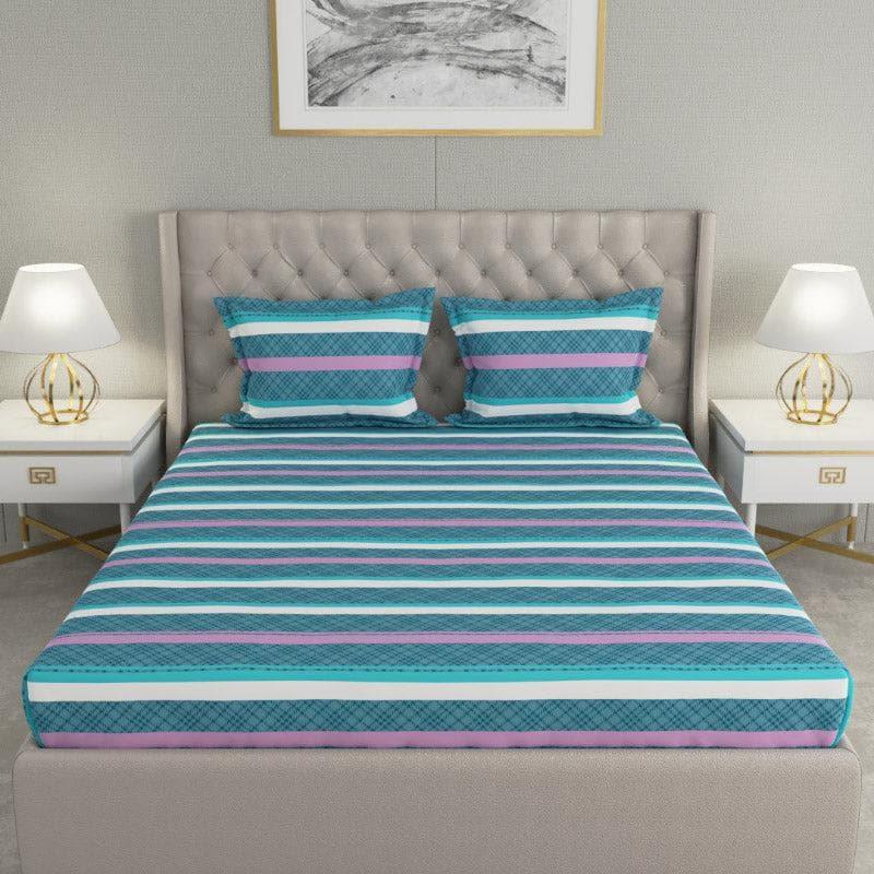 Buy Zinnia Stripe Bedsheet - Blue Bedsheets from Vaaree