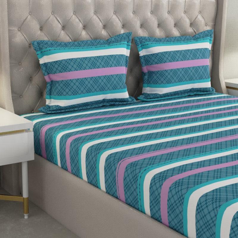 Buy Zinnia Stripe Bedsheet - Blue Bedsheets from Vaaree