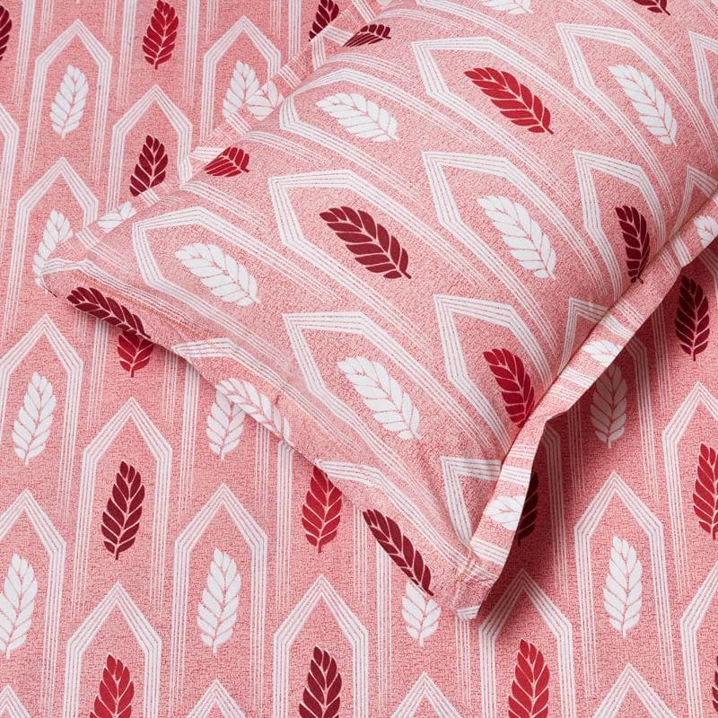 Buy Zolka Leafy Bedsheet - Peach Bedsheets from Vaaree