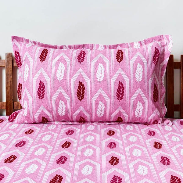 Buy Bedsheets - Zolka Leafy Bedsheet - Pink at Vaaree online
