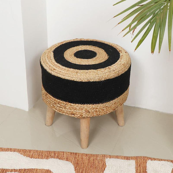 Buy Benches & Stools - Fermi Juco Stool - Black & Beige at Vaaree online