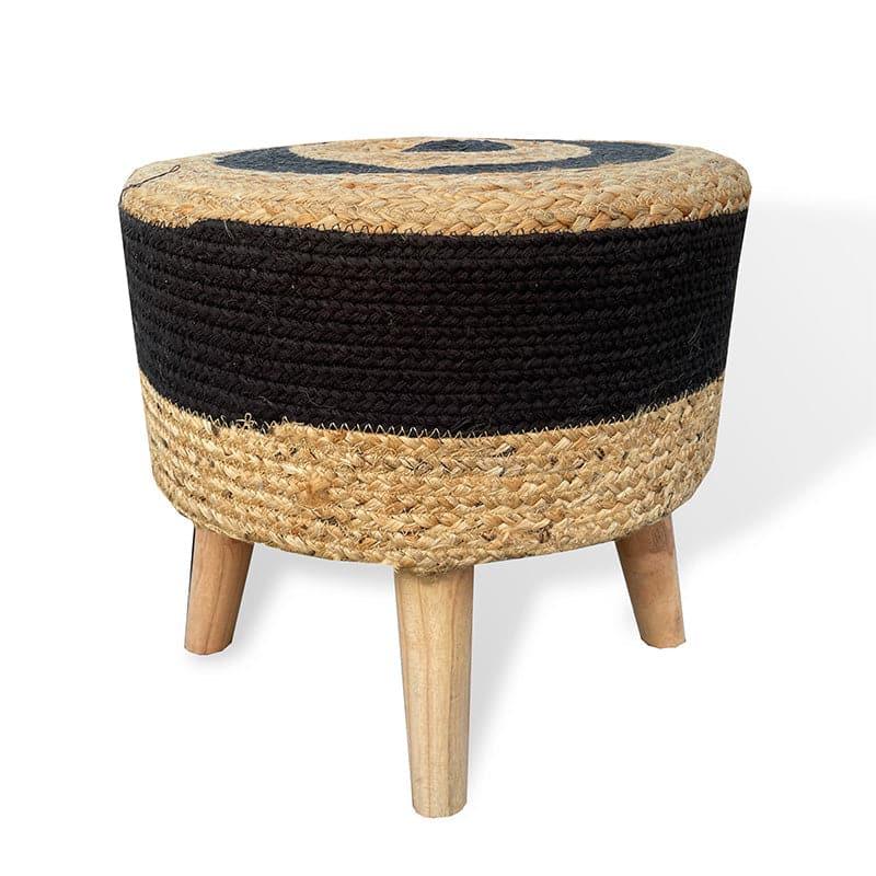 Buy Fermi Juco Stool - Black & Beige Benches & Stools from Vaaree