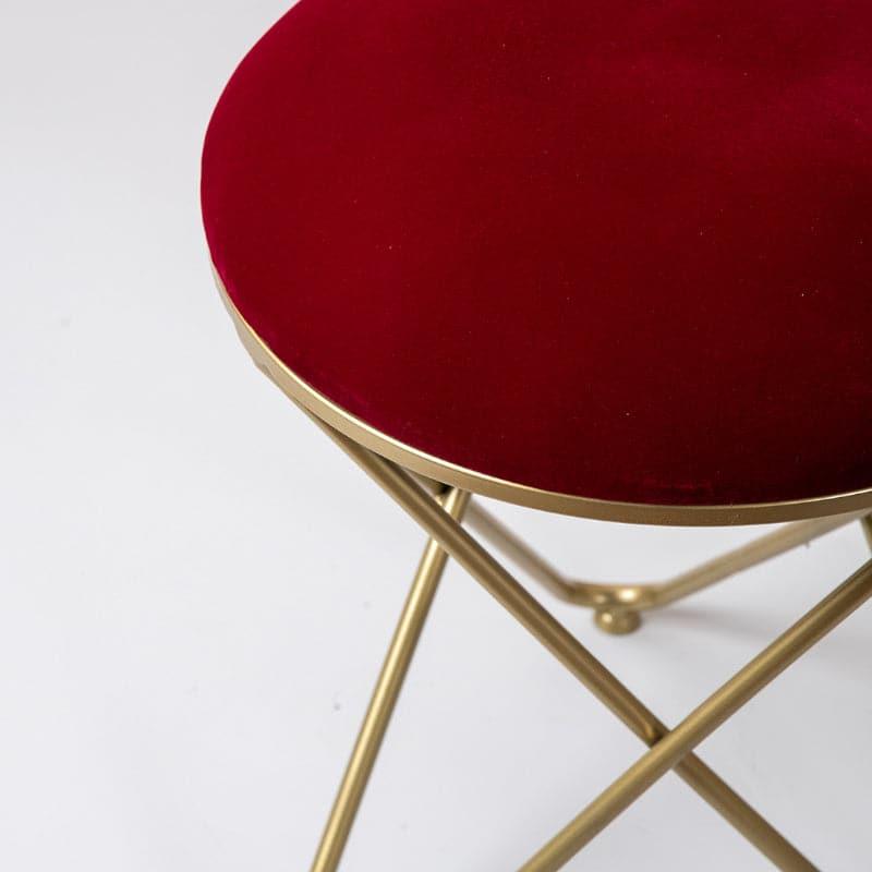 Buy Jada Velvet Stool - Red Benches & Stools from Vaaree