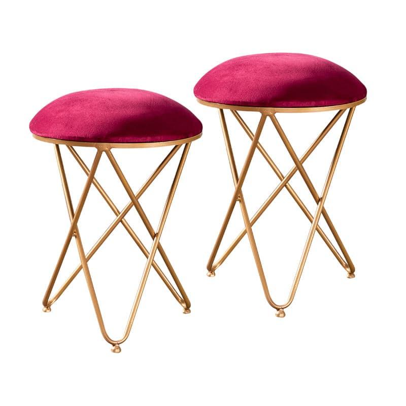 Buy Jada Velvet Stool (Red) - Set Of Two Benches & Stools from Vaaree