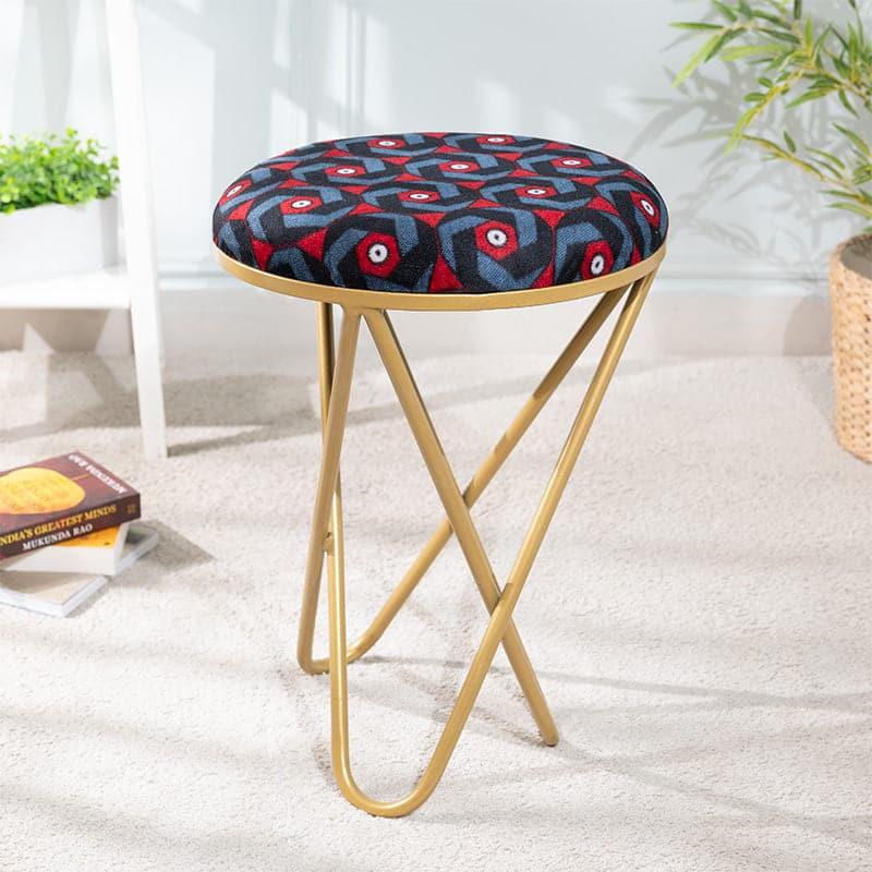 Buy Sanchora Cross Velvet Stool Benches & Stools from Vaaree