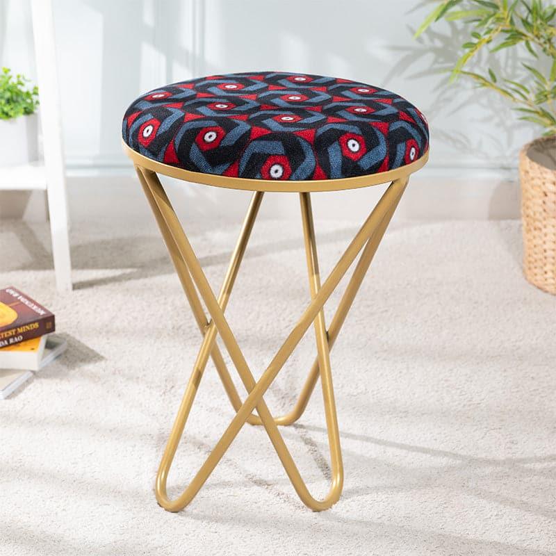 Buy Sanchora Cross Velvet Stool Benches & Stools from Vaaree