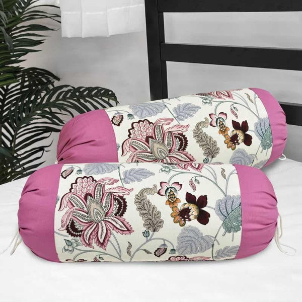 Buy Buttercups Bolster Cover (Pink) - Set Of Two Bolster Covers from Vaaree