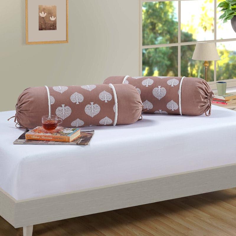 Bolster Covers - Disha Leaf Ethnic Bolster Cover - Set Of Two