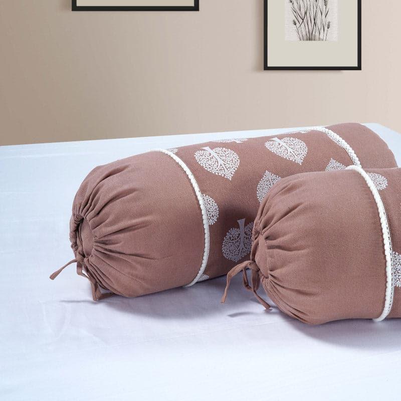 Bolster Covers - Disha Leaf Ethnic Bolster Cover - Set Of Two