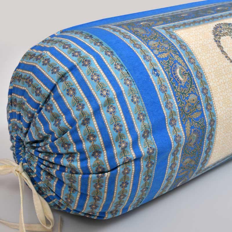 Buy Kavita Ethnic Printed Bolster Cover (Blue) - Set Of Two Bolster Covers from Vaaree