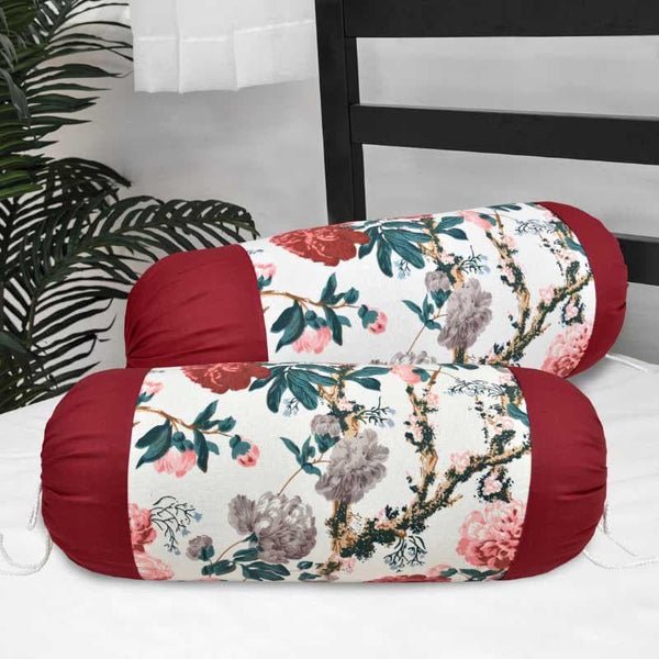 Buy Miss Rosette Bolster Cover - Set Of Two Bolster Covers from Vaaree