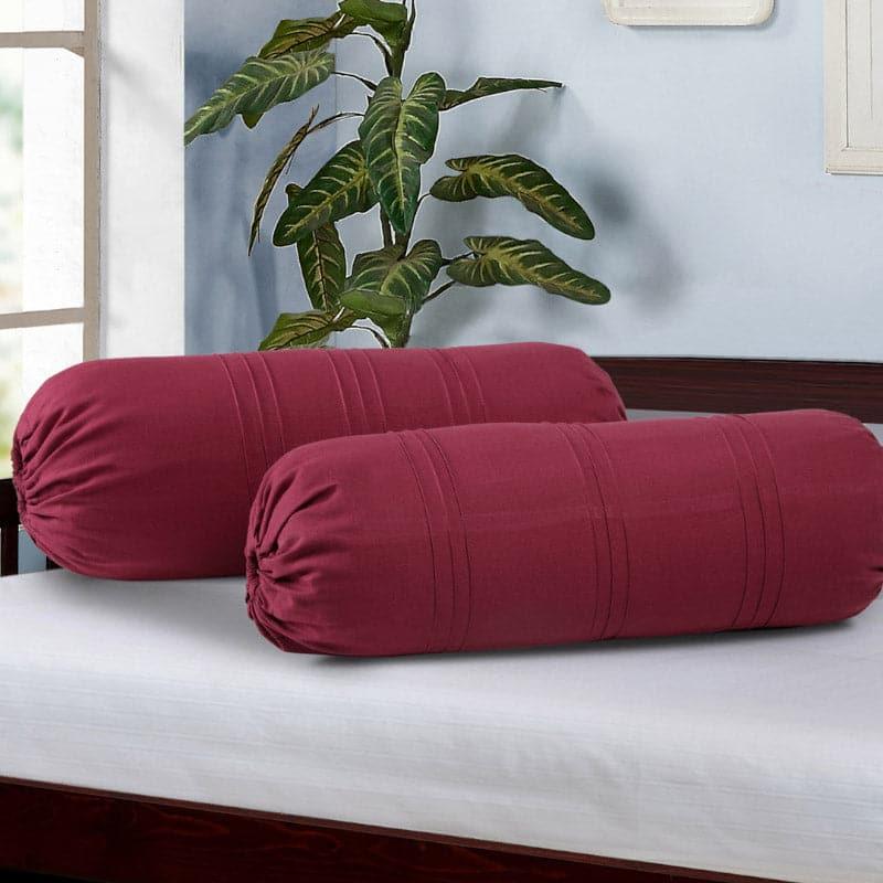 Buy Bolster Covers - Norae Bloster Cover (Wine) - Set Of Two at Vaaree online