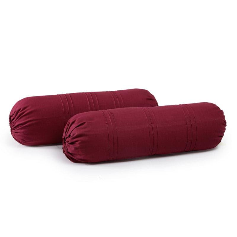 Buy Norae Bloster Cover (Wine) - Set Of Two Bolster Covers from Vaaree