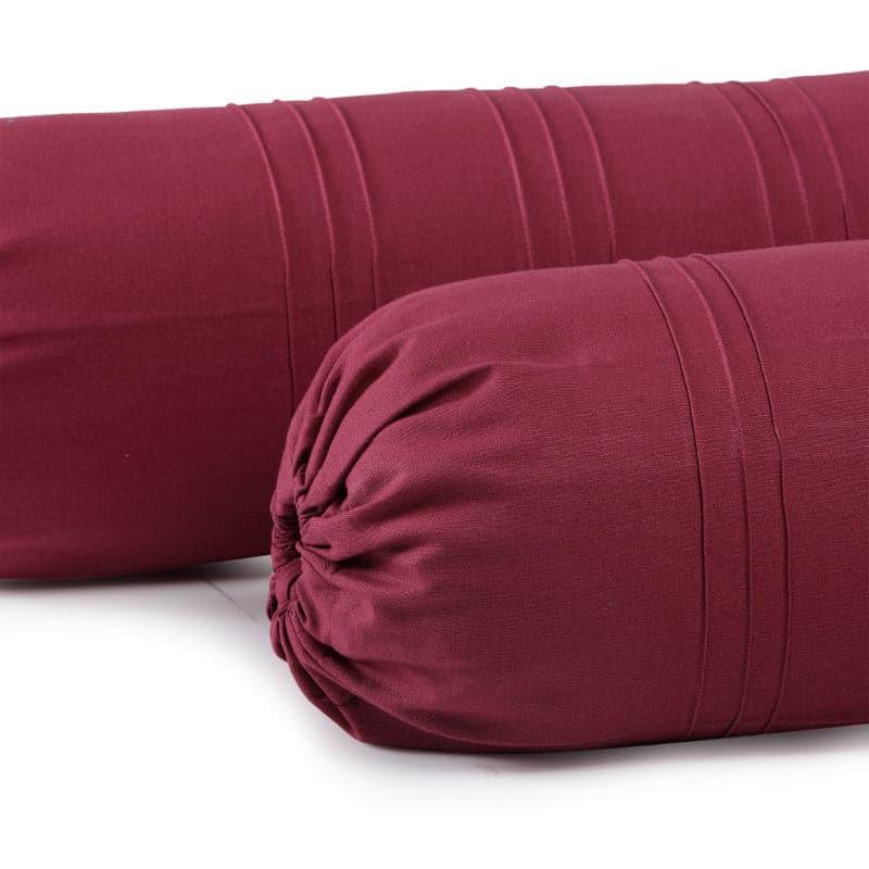 Buy Norae Bloster Cover (Wine) - Set Of Two Bolster Covers from Vaaree