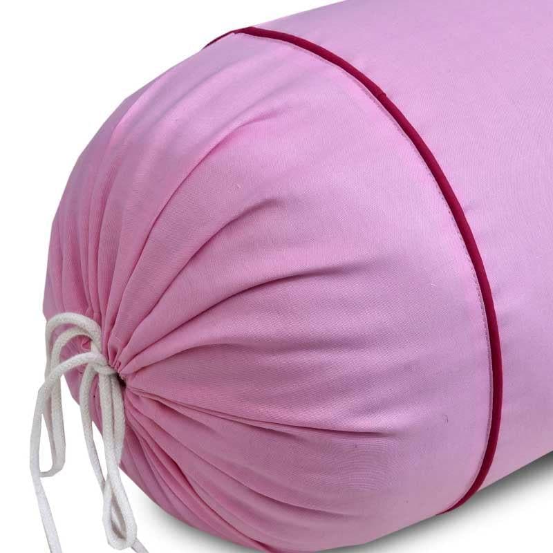 Buy Solid Grace Bolster Cover (Pink) - Set Of Two Bolster Covers from Vaaree