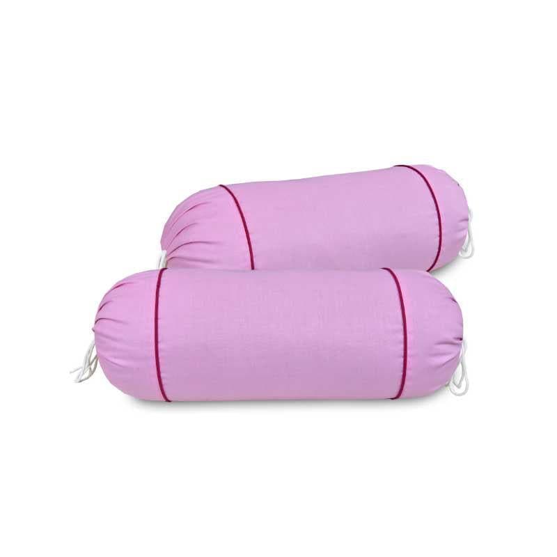 Buy Solid Grace Bolster Cover (Pink) - Set Of Two Bolster Covers from Vaaree